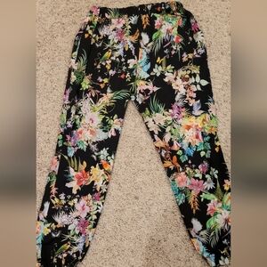 Zara Trafulac  Black Floral Trousers